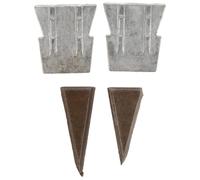 DEARMAMY 4pcs Coins Métalliques pour Manche de Hache en Fer, Forme Conique pour Renforcement Facile, pour Réparation et Fixation D'outils en Bois