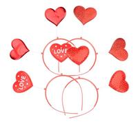 DEARMAMY 4pièces Bandeau Cœur Saint-valentin Lot De Accessoires Cheveux Fête Adultes Coiffure Cœur Cupidon Vacances Valentine's Day