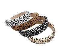 DEARMAMY 4pièces Bandeau Léopard Pour Femmes Bandeaux Décoratifs à Motifs Animaux -têtes Mode Pour Cheveux Courts Et Longs