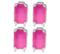 DEARMAMY 4pièces Boîte De Rangement Maquillage Valise Trolley pour Faux Cils Trousse De Voyage Portable Organisateur De Maquillage Étui pour Cosmétiques Et Accessoires