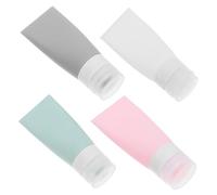 DEARMAMY 4pièces Flacons De Voyage Silicone Pour Shampoing Et Lotion Contenants De Voyage Souples Et Réutilisables