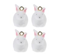 DEARMAMY 4pièces Jolis Pendentifs Forme de Lapin Décorations pour Valises Fournitures Créatives pour Bricolage Accessoires de Décoration Lot de Pendentifs à Suspendre