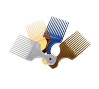 DEARMAMY 4pièces Lot De Peignes à Fourchette Ergonomiques Pour Coiffures Classiques Dents Larges Noir Bleu Argent or Outil Portable Pour Homme Et Femme Démêlage Et Style Précis