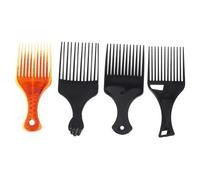 DEARMAMY 4pièces Peigne à Cheveux Afro Avec Dents Larges Peigne De Coiffage Portable Pour Cheveux Bouclés Pour Adultes Et Hommes
