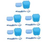 DEARMAMY 5 Ensembles Coffret prothese affaire de ménage cas de protège-dents pour accessoire de dentier faux conteneur titulaire de la prothèse Plastique