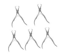 DEARMAMY 5 Paires Pince à Extensions De Cheveux Humain Dissolvant Pince à Cheveux Outil Suppression Pinces Pour Salon De Coiffure Kératine Acier Inoxydable Silver