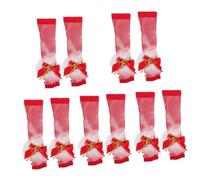 DEARMAMY 5 Paires sans Doigts Décoratifs Poignée Manchon De Bras en Résille d'halloween De Fête De Noël Fournitures De Noël Filles Cosplay en Tissu Rouge