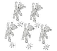 DEARMAMY 5 Pièces Décorations Art Ongles Forme de Nœud et Ours Accessoires pour Artisanat