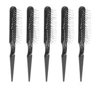 DEARMAMY 5 Pièces Peigne coiffant queue de rat peigne à friser pour coiffer pour couper brosse coiffante pour hommes ABS Black