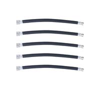 DEARMAMY 5 Pièces Tuyau D'extension Noir pour Pompe à Pneus Vélo, Tube en Caoutchouc et Alliage, Compatible Embout Américain, Pression Jusqu'à 150 Psi, Fixation Directe