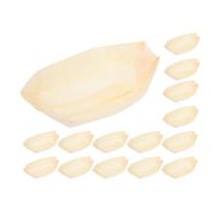 DEARMAMY 50 Pièces Bateau à Sushis en Bois Beige, Assiette Jetable | Plateau de Service Polyvalent, Convient des Entrées aux Plats Principaux, Nettoyage Facile, Format Pratique