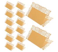 DEARMAMY 50 Pièces Cartes de Table Mariage Coeur Creux Marque-places Blancs pour Réceptions Étiquettes de Nom Personnalisables Décoration de Table pour Fêtes et Anniversaires