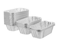 DEARMAMY 50 pièces Moules Rectangulaires Aluminium pour Pâtisserie Résistants à Haute Température Multi-usage pour Cuisson Gâteaux Boîtes Aluminium Légères et Durables pour Usage