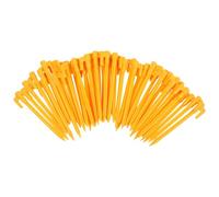 DEARMAMY 50 Pièces Piquets de Tente en Plastique Jaune Pratiques et Résistants, Accessoires de Fixation pour Tentes D'extérieur, pour Camping et Plage, Ne Se Déforment Pas Facilement