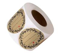 DEARMAMY 500 pièces Autocollants Étiquettes Kraft pour Pâtisserie Autocollants Adhésifs Multifonctions Étiquettes de Scellage pour Emballage de Gâteaux Cookies et Bonbons