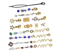 DEARMAMY 50pièces Lot de Bijoux pour Cheveux avec Torsade Anneau Spirale et Pince Serpent Décor Ethnic pour Dreadlocks Cheveux et Tresses Chez Femme
