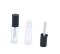 DEARMAMY 50pièces Mini Tubes Transparents pour Gloss Rechargeables et Vides avec Embout Brosse Intégré au Couvercle