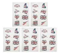 DEARMAMY 5ensembles Patriotic Uk Flag Face Stickers Temporary for Soccer Fans Convenient Delicate Body Art Decals for Match Decoration