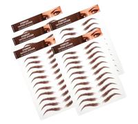 DEARMAMY 5feuilles Tatouage Sourcils Autocollants Sourcils Marron Faux Artificiels Kit Transferts Maquillage Facile à Utiliser