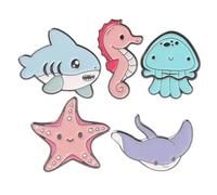 DEARMAMY 5pièces Broche Animaux Marins De Épingles Cartoons Adorables Pour Vêtements Et Accessoires