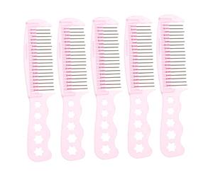 DEARMAMY 5pièces Brosse Rose pour Poupée Peigne Plastique pour Perruque Brosse pour Extensions de Cheveux Entretien des Perruques de Poupée