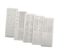 DEARMAMY 5pièces Plaques Nail Art Pochoirs Vernis Ongles Stencils Reutilisables Modèles Été Animaux Et Monde Marin Pour Diy Manucure Femmes Et Filles