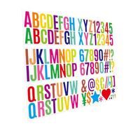 DEARMAMY 6 feuilles Lot de Autocollants Lettres et Chiffres Adhésifs Colorés Stickers Alphabet Imperméables pour Décoration Bouteilles Vitrines Scrapbooking et Panneaux