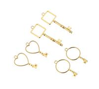 DEARMAMY 6 pièces Alliage Cadre Ouvert Breloques Pendentifs Creux pour Bijoux Résine DIY Formes Clé Amour Cercle Carré Pendentifs Métal pour Création Bijoux Résine Epoxy