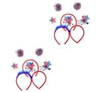 DEARMAMY 6 Pièces bandeau drapeau américain decoration cheveux hair toppers tenue de fête déguisement de fête decoration fete décor bandeaux de bandes de cheveux de festival Plastique