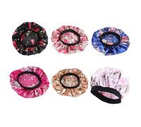 DEARMAMY 6 Pièces Bonnet De Chimiothérapie Se Soucier Chapeau Dames Doublé Turban Dormir Tissu Filles Noir Patients Bandes Large Satin Bonnet Anti Chute De Cheveux