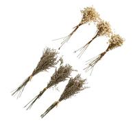 DEARMAMY 6 pièces Bouquet de Fleurs Séchées Décoratif Bouquets Gypsophile et Fleurs de Amour Décor Naturel pour Maison Mariage et Événements Assortiment Élégant et Couleur Aléatoire