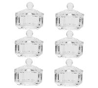 DEARMAMY 6 Pièces coupe en cristal d'art d'ongle dirigé coupelle à ongles translucide clou liquide Accessoires de nail art outil de nail art tasse d'art d'ongle Récipient de verre Un verre