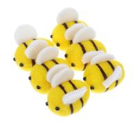 DEARMAMY 6 pièces Lot Abeilles Feutrées Laine pour Décoration DIY Accessoires Cheveux Porte-clés et Vêtements Matériel Créatif Polyvalent Artisanat Laine
