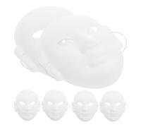 DEARMAMY 6 Pièces Masque Facial Complet à Peindre Blanc Papier | Surface Vierge pour Peinture, Lot Créatif pour Fêtes et Activités de Groupe, Style Traditionnel