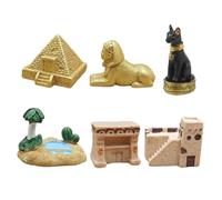 DEARMAMY 6 pièces Miniatures Décoratives Égypte Ancienne Figurines Pyramide Style Authentique pour Amateurs d'Histoire Ornement de Bureau