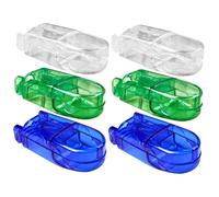 DEARMAMY 6 Pièces Pilule Box Splitter trancheuse diviseur de pilules pour petit plusieurs petit pour outil pour les petits pour tablettes Coupeur distributeur récipient Acier inoxydable
