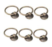 DEARMAMY 6 pièces Poignées Armoire Anneau Alliage de Zinc et Fer Design Rétro Circulaire Tirage Meuble pour Tiroir Commode Placard Lot de Finition Bronze Antique