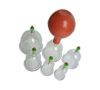 DEARMAMY 6 pièces Set de Ventouses Chinoises Transparentes avec Pompe Caoutchouc pour Thérapie à Domicile Dispositif de Massage Sous Vide pour Détente Réutilisable