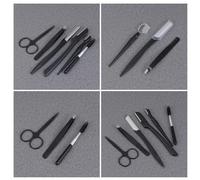 DEARMAMY 6 pièces Set Rasoir Sourcils Pliable Acier Inoxydable avec Peigne Brosse Multifonction et Tondeuse Sourcils Kit Modelage Précis pour Femmes et Hommes Portable et Léger pour Voyage