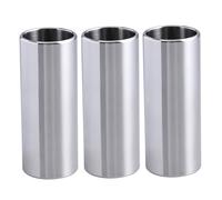 DEARMAMY 6 pièces Slide Guitare Moyen Bottleneck Verre Transparent et Acier Inoxydable Argenté pour Guitare et Basse Accessoires Professionnels pour Guitaristes