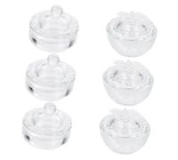 DEARMAMY 6 Pièces Verre En Crystal Ongle Nail Clous Mini Conteneur Pédicure Mini Récipient Liquide Acrylique Verre à Haute Teneur En Borosilicate