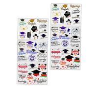 DEARMAMY 6feuilles Autocollants De Tatouage Corporel -même De Décalcomanies Pratiques Pour Remise De Diplôme Décoratifs Avec Motifs De Toques Étoiles Diplômes Et Récompenses