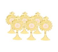DEARMAMY 6pcs Épingles à Poitrine Catholiques pour Première Communion, Alliage de Zinc Léger, Couleur Or Jaune, Design Élégant et Décoratif pour Fête Chrétienne