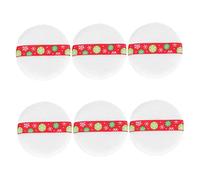 DEARMAMY 6pièces Houppettes de Maquillage Réutilisables pour Fond de Teint et Poudre avec Ruban Cousu Doux pour Peau Facile à Tenir et Ranger