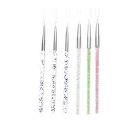 DEARMAMY 6pièces Lot De à Ongles Avec Pinceau Et Manche Pour Nail Art Pour Dessiner Motifs Peints Et Fleurs