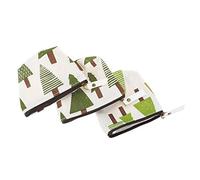 DEARMAMY 6pièces Lot de Porte-Monnaie à Motif Forêt Sac à Monnaie Coton et Lin avec Fermeture Éclair Sac de Rangement Zippé