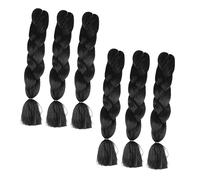 DEARMAMY 6pièces Perruque Tresse Africaine Synthétique Résistante Chaleur Coiffure Tressée Artificielle Pour Cheveux Accessoires Pour Cheveux