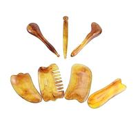 DEARMAMY 7 Pièces S Outils de Massage Grattage Thérapie Scraping pour Visage et Corps Améliore Circulation Sanguine et Élimine Tensions Traditionnels Chinois
