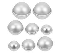 DEARMAMY 8 Moules à Bombes de Bain en Alliage d'Aluminium - Kit 16 Pièces pour Fabrication DIY de Boules de Bain Savons et Gâteaux - Moules Sphériques Creux Multi-Tailles pour Artisanat
