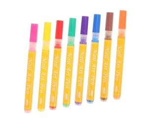 DEARMAMY 8 Pièces Marqueurs Pour Nail Art Peinture Clou Stylo Gouache Marqueur De Pneus Marqueur De Graffiti Stylo D'art D'ongle Marqueurs De Coloriage Plastique